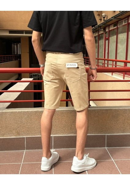 Erkek, 5 Cep, Duble Paça, Rengi Solmaz, Pamuklu Gabardin Şort 24INP151 fırsatları