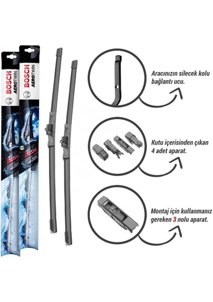 Citroen C-Elysee Silecek Seti (2012-2021) Bosch Aerotwin Plus