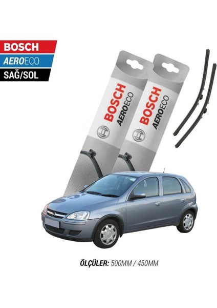Opel Corsa C 2004 Model Bosch Aeroeco Muz Silecek Takımı