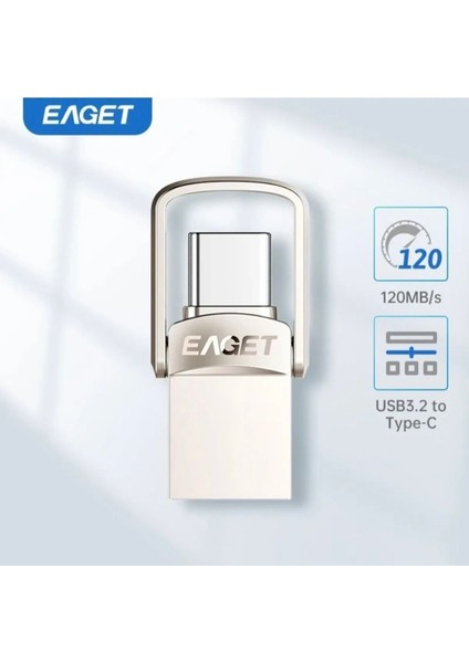 32Gb.Usb 3.2 ve Type-C Girişli Tüm Telefonlara İphone Serisine Uygun Samsung Xiaomi Huawei Oppo Süper Hızlı Usb Flash Bellek Otg Çift Giriş Metal Sağlam ve Orginal