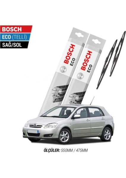 Toyota Corolla Hatchback 2005 Model Silecek Takımı Bosch Eco (Telli)