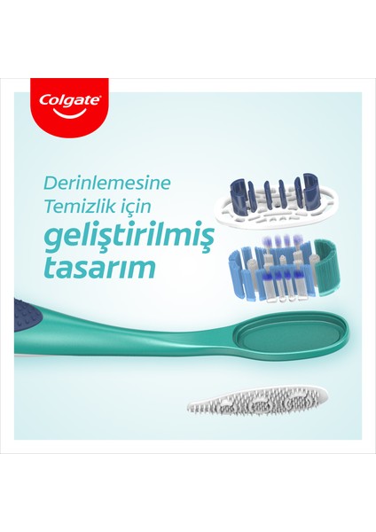 360 Komple Ağız Temizliği Orta Diş Fırçası 1+1 Fırça Kabı Hediye