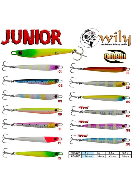 Junior Jig 3 gr 2.6 cm modelleri