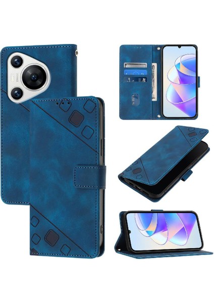 Huawei Huawei Kart Tutucu Manyetik Deri Cüzdan Kapak Çevirin (Yurt Dışından)