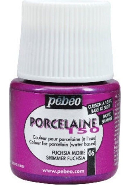 Porcelaine 150 Fırınlanabilir Porselen Boyası Metalik 106 Shimmer Fuchsia 45 ml
