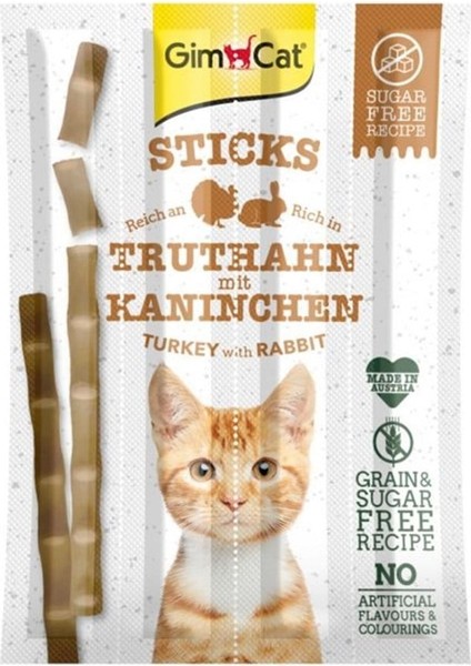 Sticks Hindili & Tavşanlı Kedi Ödül Çubukları 4 Parça