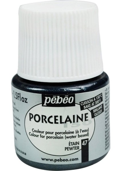 Porcelaine 150 Porselen Boyası 47 Pewter