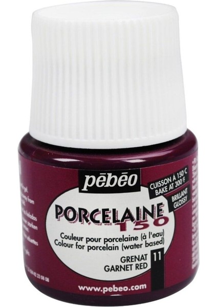Porcelaine 150 Porselen Boyası 11 Garnet Red