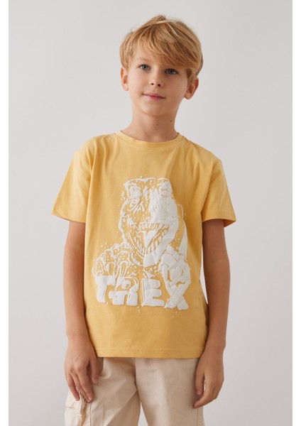 Erkek Sarı Dinozorlu Tshirt