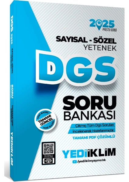 Yediiklim Yayınları 2025 DGS Prestij Serisi Sayısal - Sözel Yetenek Tamamı PDF Çözümlü Soru Bankası