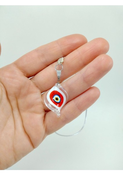 Murano Saydam Kırmızılı Burgu Nazar Boncuğu Araba Dikiz Ayna Süsü El Yapımı Lüks Cam Hediyelik fiyatları