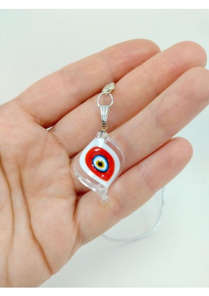 Murano Saydam Kırmızılı Burgu Nazar Boncuğu Araba Dikiz Ayna Süsü El Yapımı Lüks Cam Hediyelik modelleri