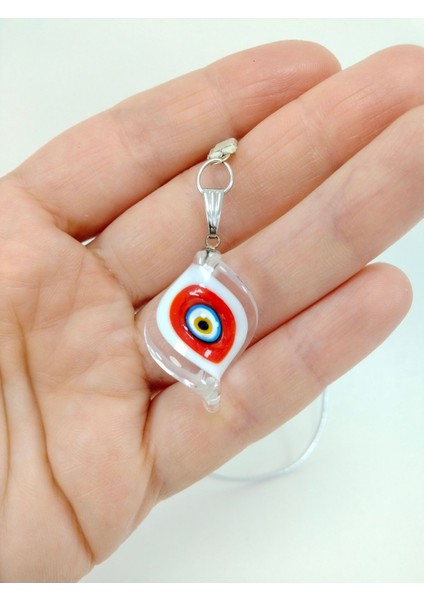 Murano Saydam Kırmızılı Burgu Nazar Boncuğu Araba Dikiz Ayna Süsü El Yapımı Lüks Cam Hediyelik fırsatları
