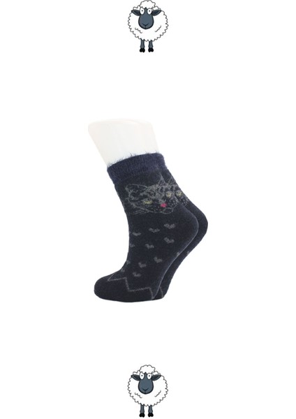 Kadın Lambswool Yün Kışlık Kalın Yarım Konç Çorap 4'lü Paket
