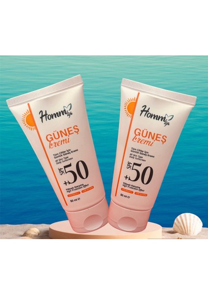 Homm Lıfe Güneş Kremi 50 Spf 50 ml 2 Adet