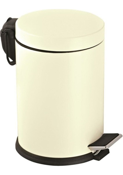 Gurmender Metal Pedallı 5 Lt Çöp Kovası Krem