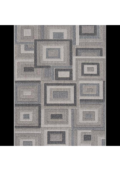 Gri & Kahverengi Bukle Halı - Geometrik Desenli Iskandinav Halı Modelleri - Hoom Rugs Bukle 1404