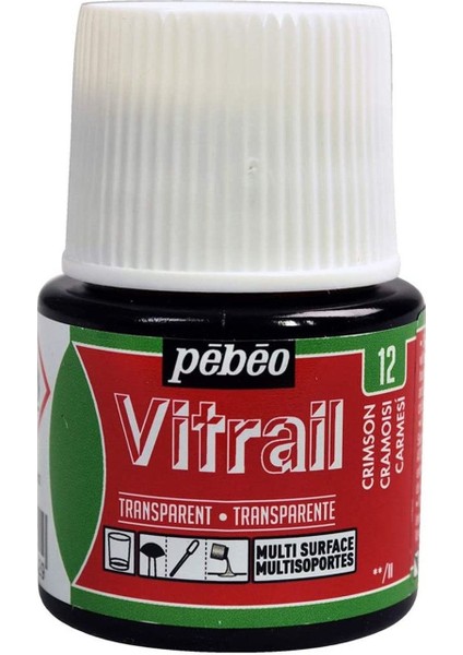 Vitrail Cam Boyası 45 ml 12 Crimson