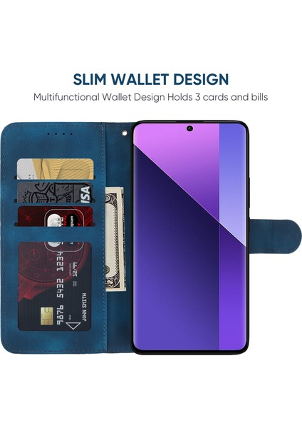 Xiaomi Redmi Note 13 Pro Plus 5g Cüzdan Standı Ten Dokunuşlu Deri Telefon Kapağı (Yurt Dışından)