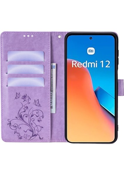 Xiaomi Redmi 12 4g Deri Kart Yuvaları Bilek Kayışlı Telefon Kılıfı (Yurt Dışından)