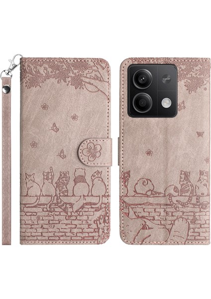 Xiaomi Redmi Note 13 5g Deri Telefon Kılıfı Duvar Bilek Kayışı (Yurt Dışından)