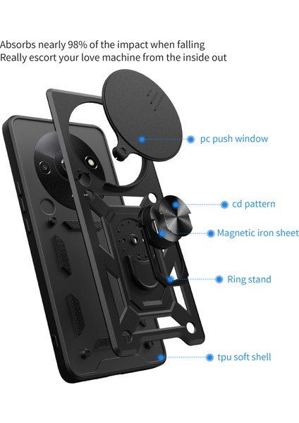 Xiaomi Poco C61 4g Pc+Tpu Çizilmeye Dayanıklı Kapak (Yurt Dışından)