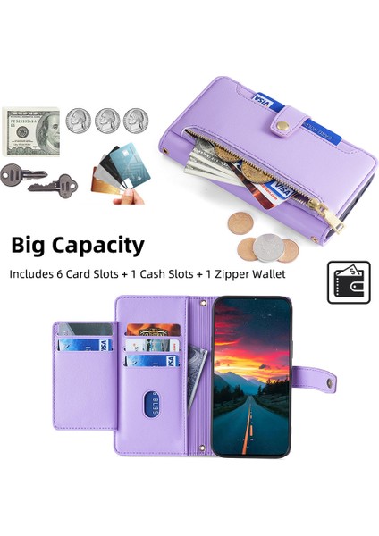 Xiaomi Poco C61 4g Pu Deri Nakit Cep Telefonu Kılıfı Kayışlı (Yurt Dışından)