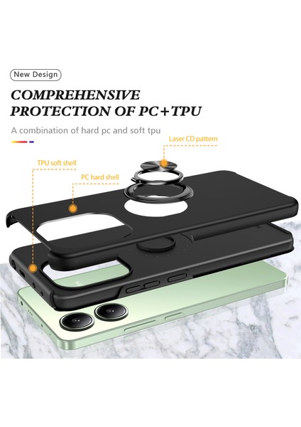 Xiaomi Redmi Note 13 4g Anti-Drop Pc+Tpu Koruyucu Kapak, Döner Kickstand ile (Yurt Dışından)