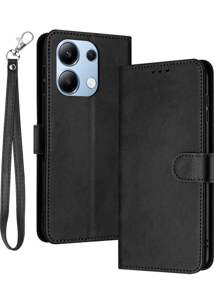 Xiaomi Redmi Note 13 4g Deri Dana Dokusu Kayışlı Kapak (Yurt Dışından)