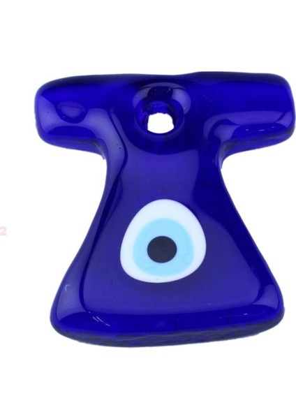 Cam Nazar Boncuğu Delikli Kaftan Modeli Büyük Boy 9.5x9.5 cm