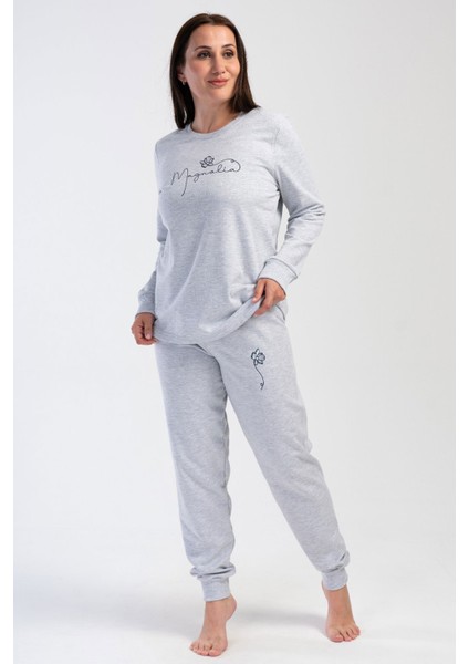 Kadın Büyük Beden Uzun Kol Pijama Takım , 403021