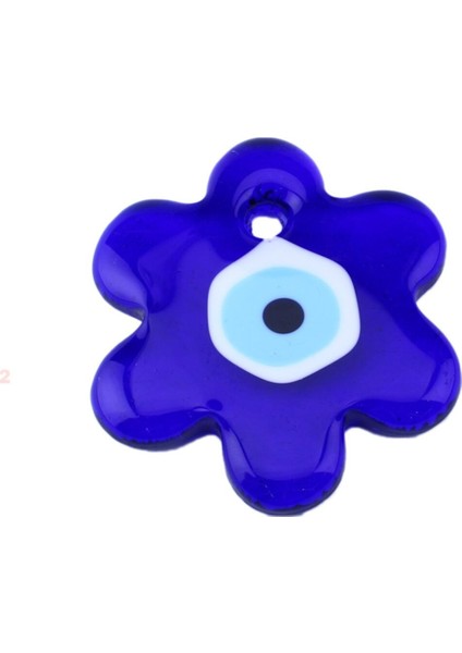 Cam Nazar Boncuğu Delikli Papatya Modeli Büyük Boy 9.5x9.5 cm
