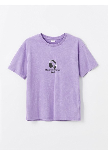 Oversize Bisiklet Yaka Erkek Çocuk Tişört