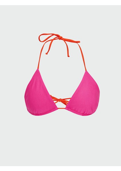 Uv Korumalı Çift Taraflı Boyundan Bağlamalı Kadın Bikini Üst