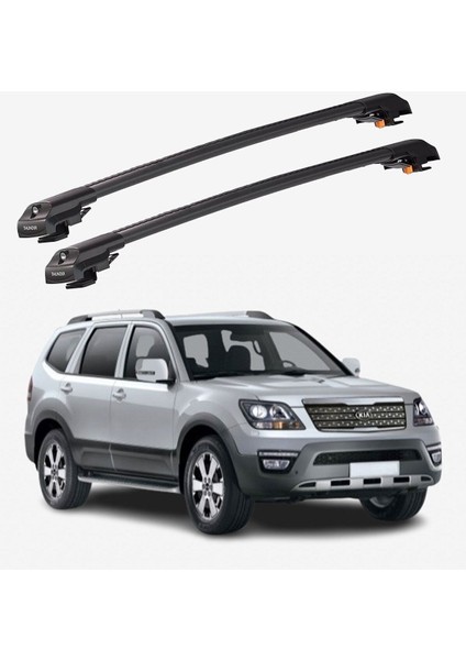 Kıa Borrego 2008-2019 Trx1 Thunder Carrier Kilitli Ara Atkı Taşıyıcı Tavan Barı Gri