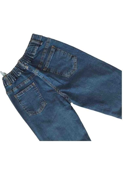 Kız Çocuk Belden Lastikli Yırtıklı Jeans Pantolon modelleri