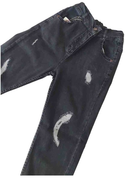 Kız Çocuk Belden Lastikli Yırtıklı Jeans Pantolon fiyatları
