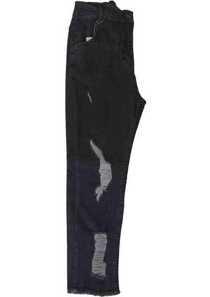 Kız Çocuk Belden Lastikli Yırtıklı Jeans Pantolon fırsatları