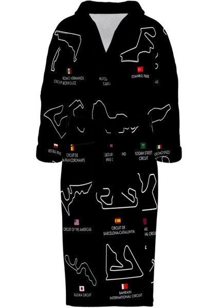 All Tracks Black / Formula 1 Pistleri Bornoz