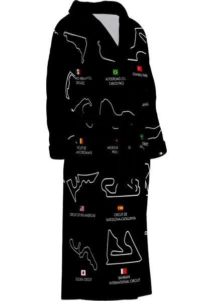 All Tracks Black / Formula 1 Pistleri Bornoz