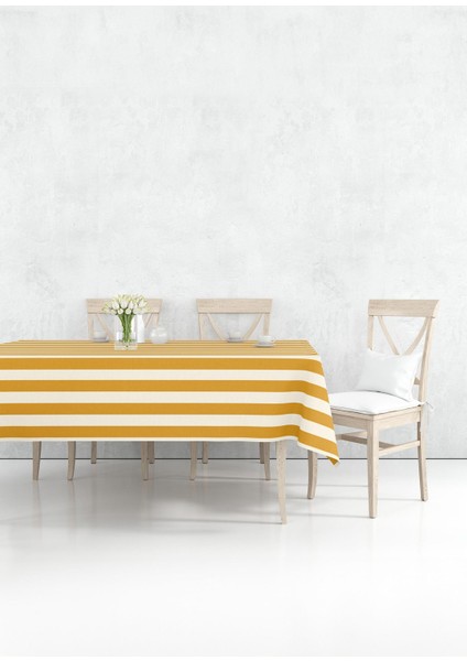 Stripe Dikdörtgen Masa Örtüsü Hardal 150X230 cm