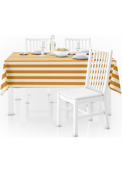 Stripe Dikdörtgen Masa Örtüsü Hardal 150X230 cm