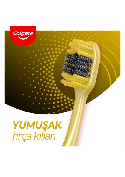 360 Charcoal Gold Yumuşak Diş Fırçası x 2 Adet + Diş Fırçası Kabı