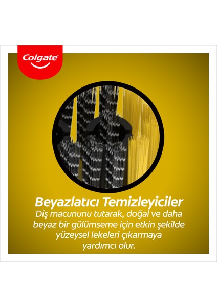 360 Charcoal Gold Yumuşak Diş Fırçası x 2 Adet + Diş Fırçası Kabı