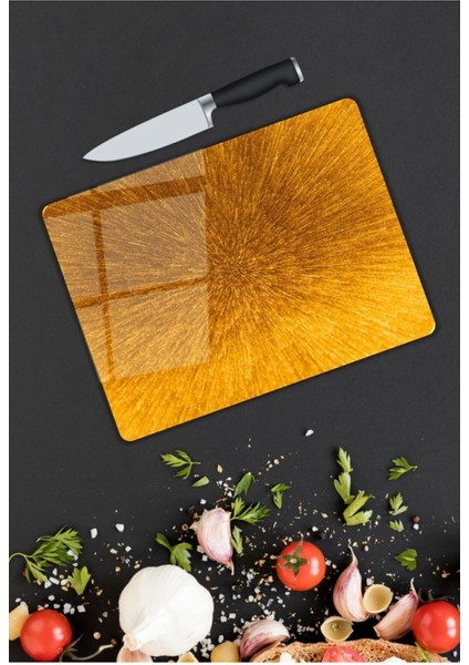 Sarı Cam Kesme Tahtası 25 x 35 cm
