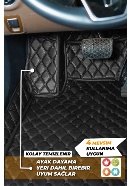 Renault Kangoo (2013-2018) Uyumlu Özel Dikim Deri 7d Havuzlu Paspas