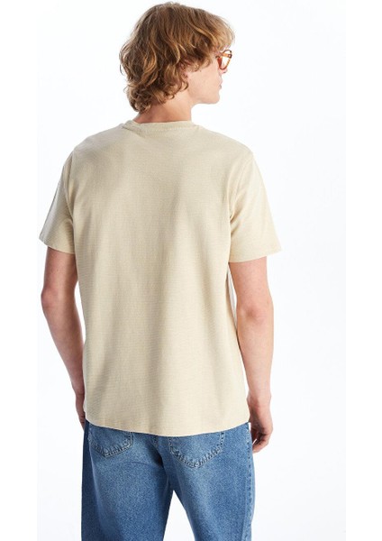 Bisiklet Yaka Kısa Kollu Penye Erkek Dokulu Tişört modelleri