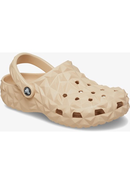 Classic Geometric Clog  Krem Terlik.2ds