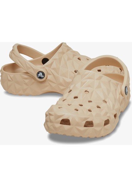 Classic Geometric Clog  Krem Terlik.2ds