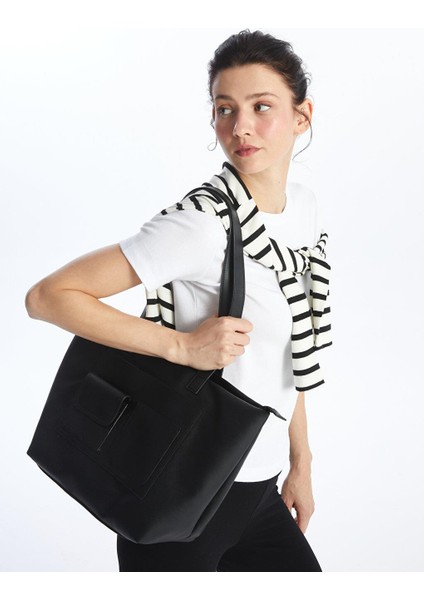 Deri Görünümlü Kadın Omuz Çantası